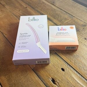 Billie Sparkle Dermaplane Starter Kit New Never opened! And Blade Refills